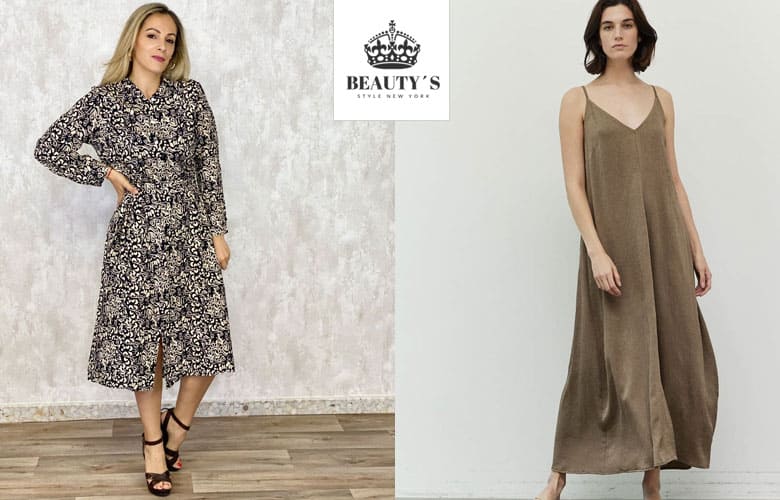 Vestido de fiesta camisero largo mujer