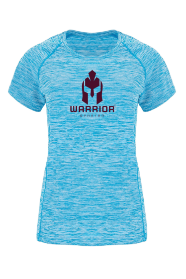 Camiseta azul jaspeada logo vino
