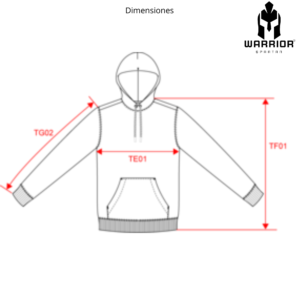 Sudadera deportiva Warrior Spartan Dibujo medidas sudadera
