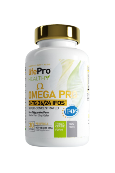 Omega 3 Pro IFOS TG36/24 es un suplemento del ácido graso esencial Omega 3 de una gran biodisponibilidad.