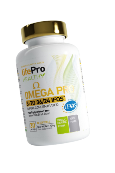 Omega 3 Pro IFOS TG36/24 es un suplemento del ácido graso esencial Omega 3 de una gran biodisponibilidad.