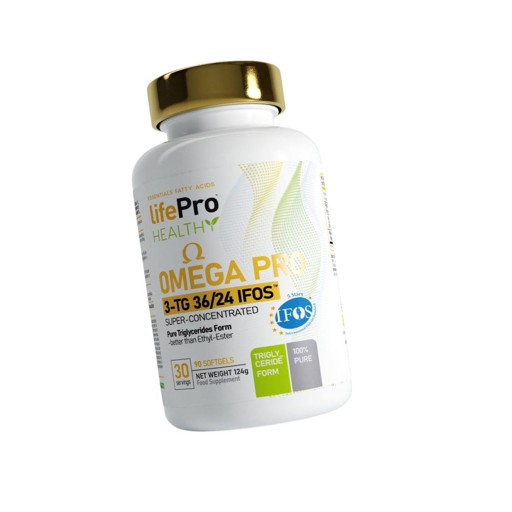 Omega 3 Pro IFOS TG36/24 es un suplemento del ácido graso esencial Omega 3 de una gran biodisponibilidad. Omega 3 Pro IFOS TG36/24 es un suplemento del ácido graso esencial Omega 3 de una gran biodisponibilidad.