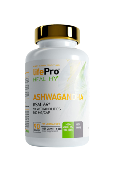 Suplemento de Ashwagandha de Life Pro Nutrition en formato cápsulas, disponible en Warrior Spartan.