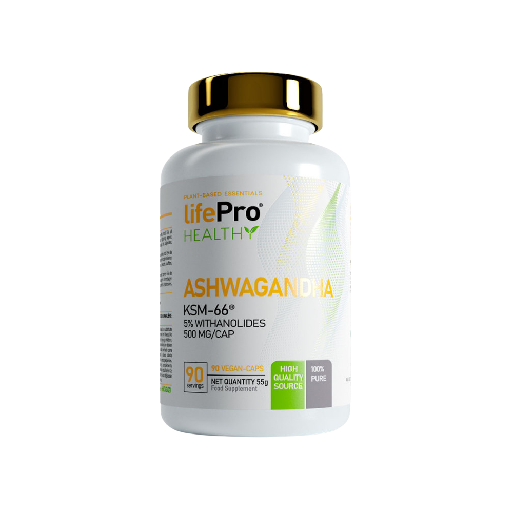 Suplemento de Ashwagandha de Life Pro Nutrition en formato cápsulas, disponible en Warrior Spartan. Suplemento de Ashwagandha de Life Pro Nutrition en formato cápsulas, disponible en Warrior Spartan.